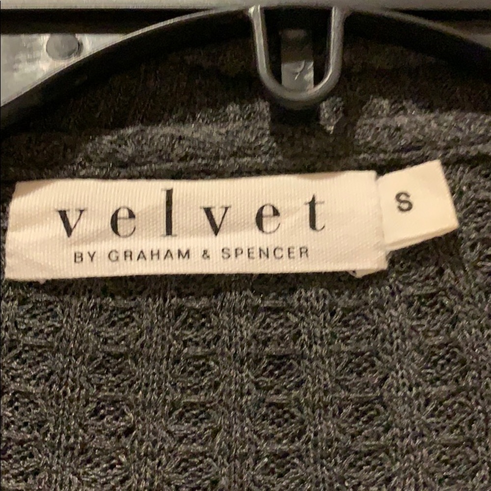 Velvet by Graham & Spencer Cardigan gray small EUC - Picture 2 of 5